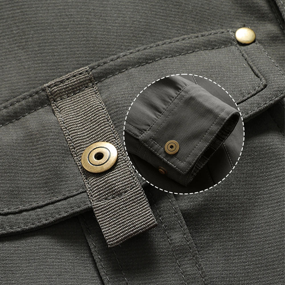 Flannel Lined Shirt with Snap Buttons