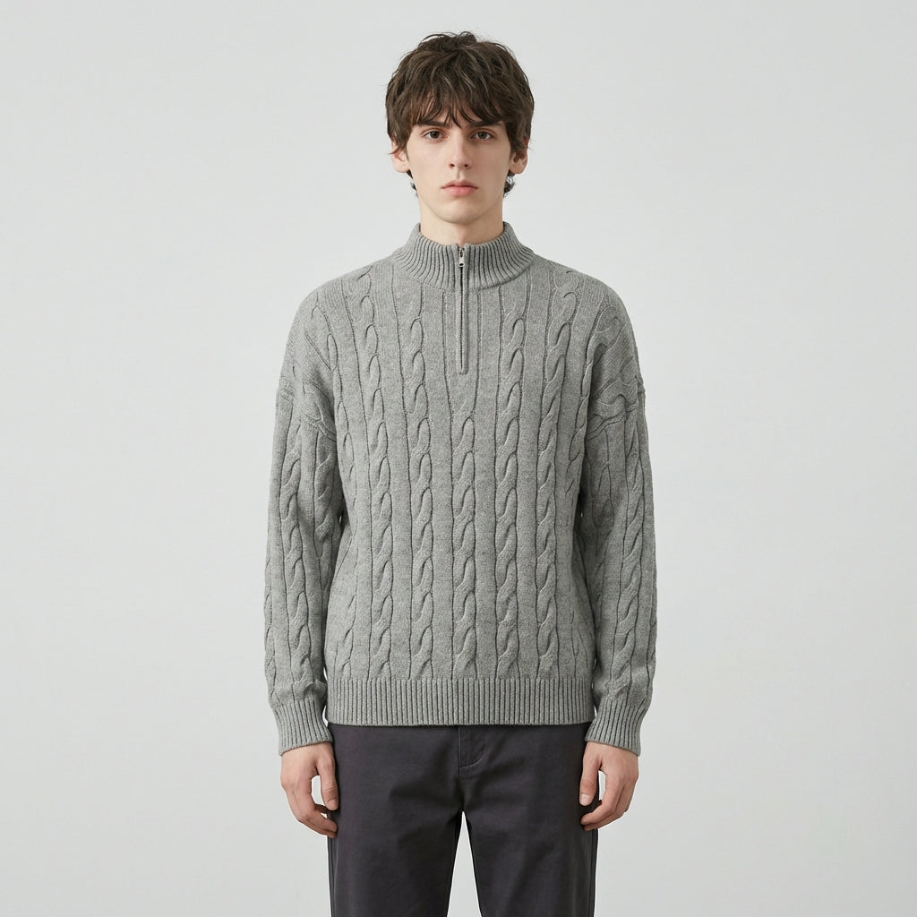 The Cambridge Cable Knit Half-Zip