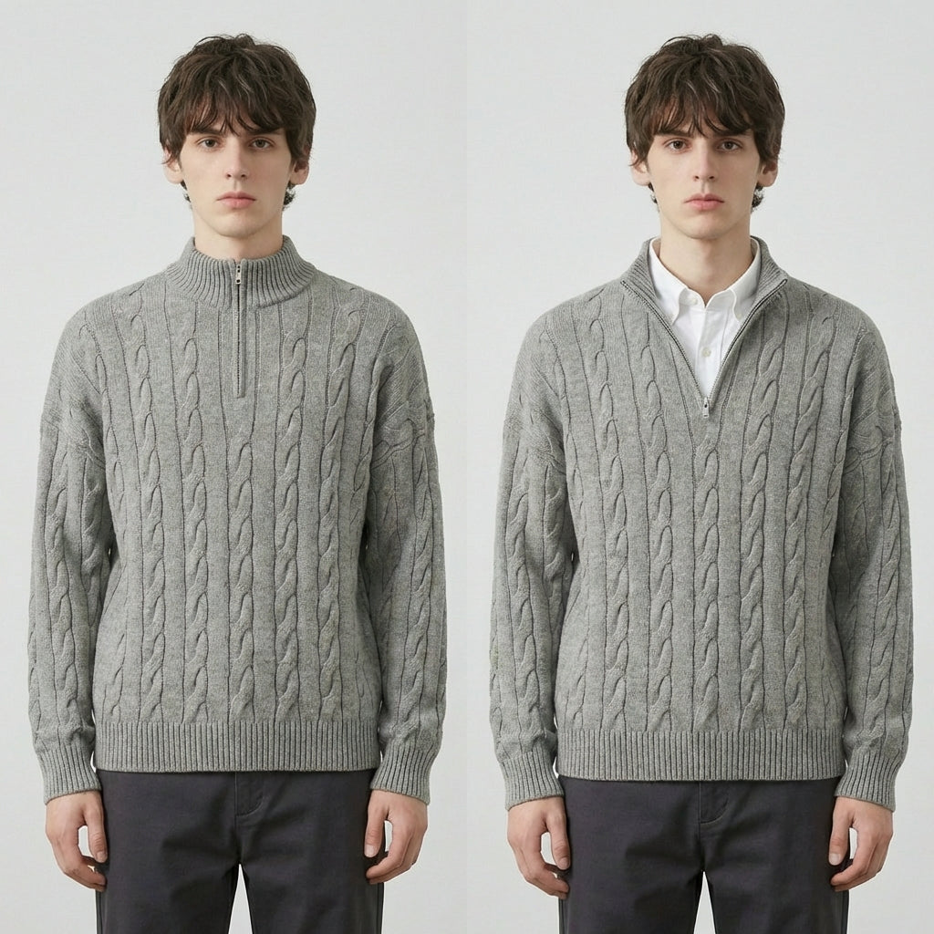 The Cambridge Cable Knit Half-Zip