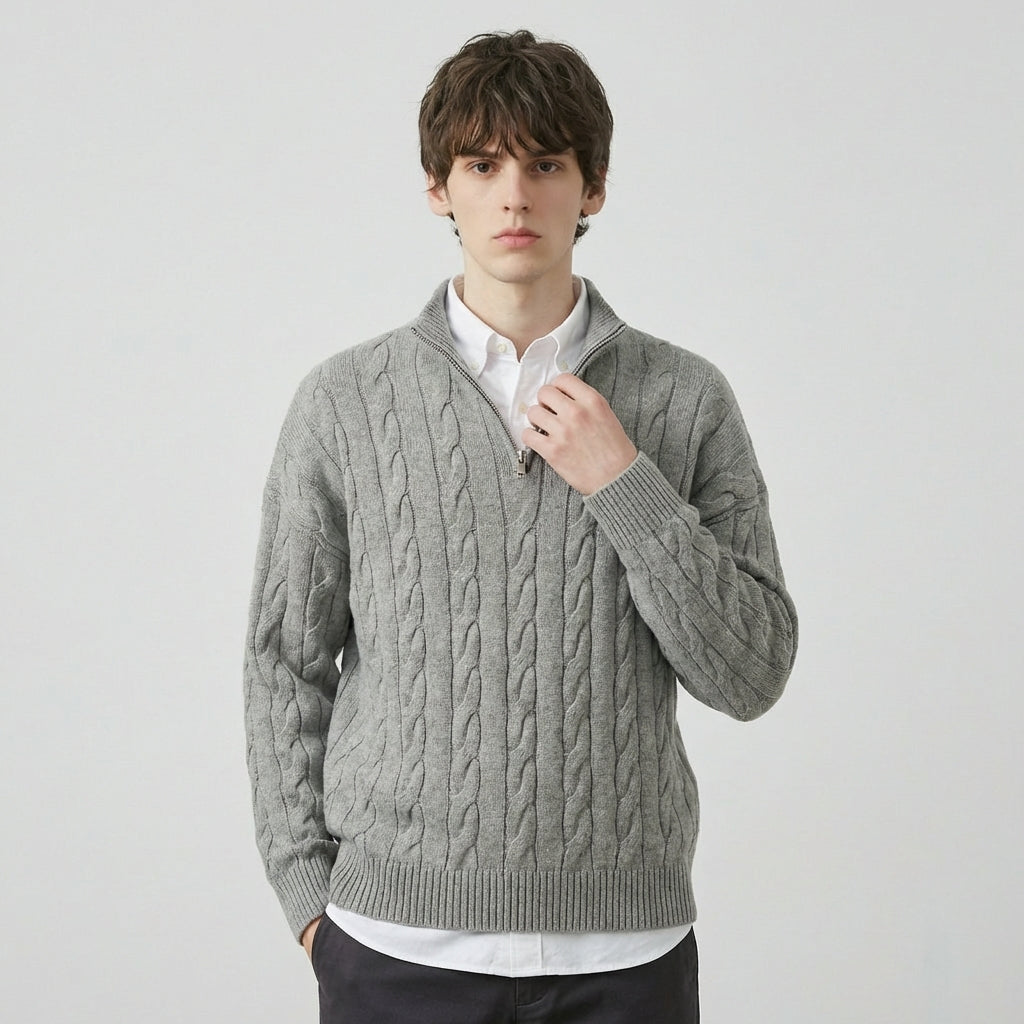 The Cambridge Cable Knit Half-Zip