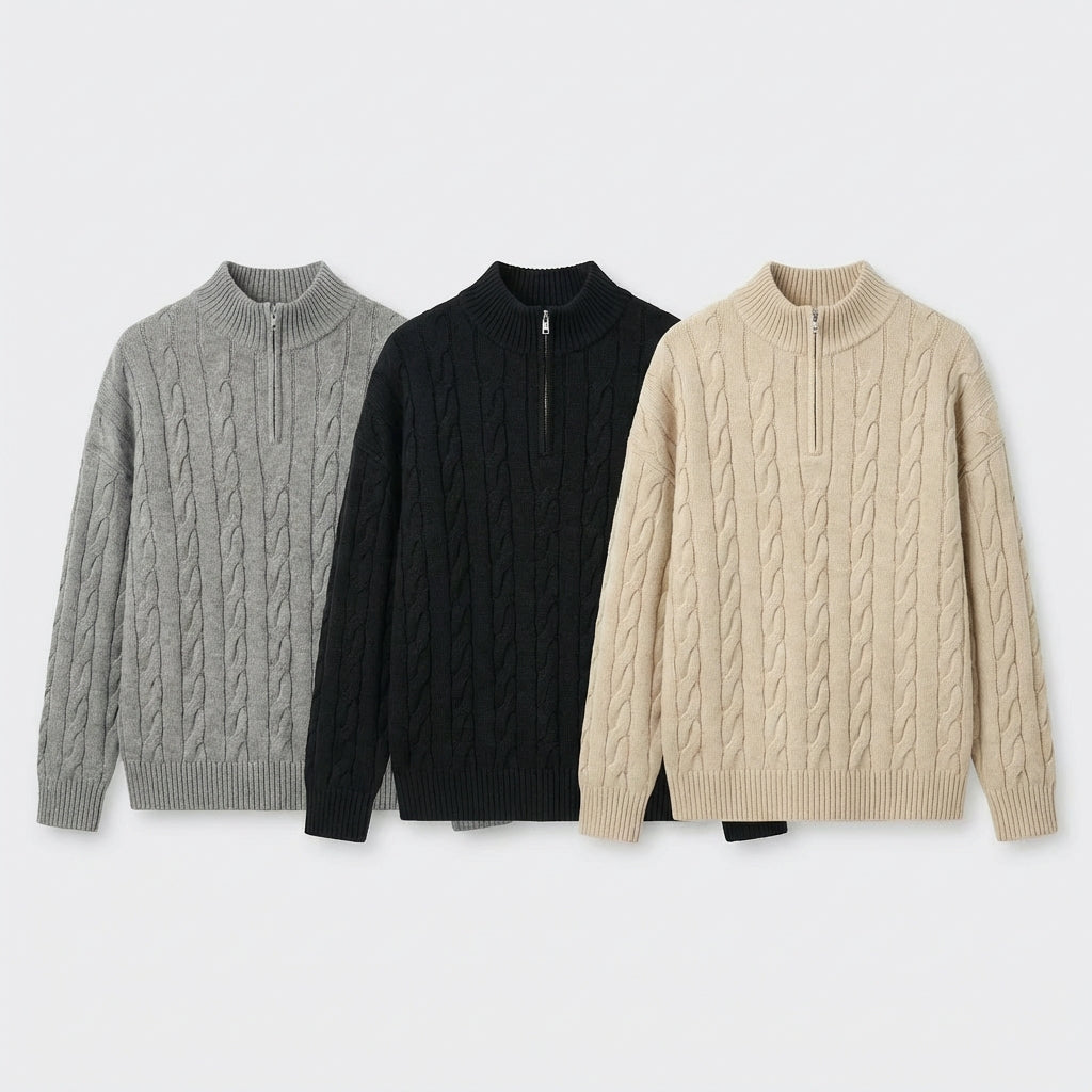 The Cambridge Cable Knit Half-Zip